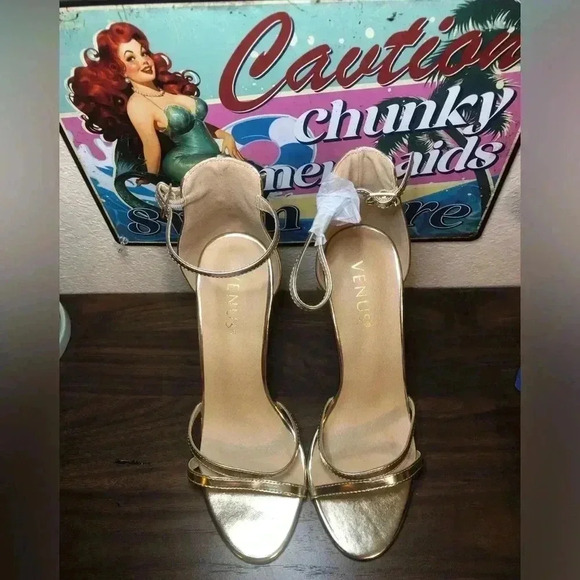VENUS Strappy Gold Heels - Picture 13 of 13